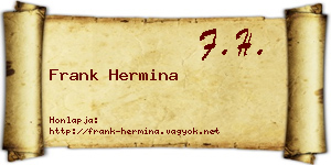 Frank Hermina névjegykártya